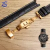 Top -Layer -Cowide -echtes Leder für GC 22*13mm 20*11mm gekerbter Uhrengurt Hochwertige Senioren -Waterpoor Watchband