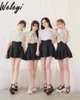 Jupes Japonais Série de mines Production de masse Shorts noirs jupe femme 2024 printemps jirai kei mignon ceinture courbe courte pour les femmes