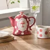 Ciotole rosa carino piccolo fungo caffè tazza da tè pentole pomeridiane ceramiche ceramica set piccola ciotola fresca e doppia a orecchio doppia