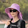 Chapeaux d'été pour femmes en plein air UV anti-cou de protection du cou soleil Visors de pêche à la randonnée largeur châle Suncreen Tail Cap 240403