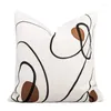 Kudde täckning modern konst abstrakt rand ljus lyxigt mjukt tyg sovrum soffa midja fall hem dekoration mode 45