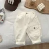 Pantalon automne Nouvel enfants pantalon décontracté solide pour nourrisson solide pantalon harem mignon poche bébé garçons pantalon coton enfants vêtements pour tout-petits