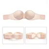 Bras Invisible Strapless Bra Women Magic Push Up Women's Woming Wearwired 1/2 Cup Back Band Dress Wedding Weddinglessless