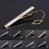 Tie Clips New Silver Mens Classic Clip Clip сплав высококачественный эмалевой кольцо -штифт Crystal Business Corbata Y240411