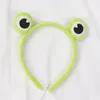 Kawaii Green Plush Frog Hairbands مضحك ضفدع مكياج رأس الرأس يوجا عريض الحوافم مرنة