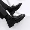 Casual Shoes Men's Fashion Leather Anti-slip Black Breathable Business Lace-up 39-44#