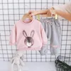 Giyim Setleri Bahar Sonbahar Moda Bebek Kız Giysileri Çocuklar Sevimli Gündelik T-Shirt Pantolon 2 PCS/Setler Toddler Sports Costume Çocuk Takipleri