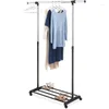 Hangers Deluxe Adjustable Garment Rack - Rolling Clothes Organizer Black And Chrome