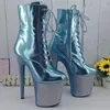 Dance Shoes 20CM/8inches PU Upper Modern Sexy Nightclub Pole High Heel Platform Women's Ankle Boots 074