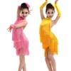 Mädchen Tanzoutfits Bauch Tanz Kinder Tango Rock Carnival tragen Tanzkleidung Latin Salsa Kostüme Quasten Tassel Tanzkleid