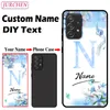 Jurchen Custom Name Case voor Xiaomi Redmi Note 9 9A 9At 9C 9T NFC K30 K30I MI 11T 10T 11 10 Lite Pro Ultra Text Flower TPU Cover