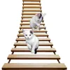 Solid Wood Cat Bridge Cats Wall Climbing Ladder Natural Pine Sisal Rope Cat Scratcher Kitten Klättrar Hyllor Pet Cat Products