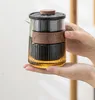 Teaware -sets Tianview Travel Tea Set één pot drie kopjes geschenk Hoge temperatuur glazen filter theepot buiten camping draagbaar