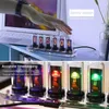 Nixie Clock Modern Table Clock Reteo Modern Desktop Clock Accessory Transparent Crystal Base, IPS LCD Screen,Desktop Decoration