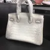 Sacos de couro de designer BK Lady Lady Begonia Luxury Crocodile Pattern Half costure Frea de cera Bolsa de bolsa feminina para lésbicas