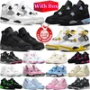With box 4s Pink Basketball Shoes 4 Sail Neon Thunder Military Black Cat men women Infrared White Oreo University Blue Outdoor mens trainer