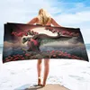 Skull Beach Handduk Lätt Terry Fabric Quick Dry Travel Absorberande SUPPE