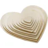 3-100pcs cuori di legno non finiti fette di legno in bianco 1 cm-10 cm Crafts fai-da-te dischi di cerchio in legno per decorazioni per matrimoni dipinto di Natale