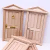 Dollhouse Wood Porte de porte miniature décor décor de jouet jouet panneau de fenêtre joueur maison miniature maison de poupée pour cuisine de salle de bain