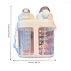 Water Bottles Large Capacity Plastic Drink Bottle 1600ml Cup With Straw Double Drinking For Student School Gif