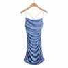 Casual Dresses Women's Slim-Fit Bare Back Rubber Band Strap Dress