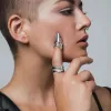 2023 neuer Klauennagelring Cool Punk Unsex Cyberpunk Spike Silber Farbe Metallfinger Ring für Frauen Männer Paar Schmuck Schmuck