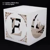 3pc Eid Mubarak Transparent Letter Balloon Box con luce Ramadan Lanterns 2023 decorazioni Kareem Decorazioni del festival islamico musulmano 240328