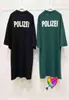 Black Green S 'Polizei' T-shirt 2021 Men Women Tekst Gedrukt S T-TEE TONAL Borduurde VTM Tops korte mouw G11152841542