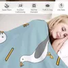 Seagull and chips Throw Blanket Comforter Blanket Stuffed Blankets Personalized Gift Giant Sofa Blanket