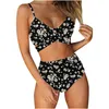 Menas de banho feminina Mulheres 2024 Mulher de luxo 2 PCS Push up Fashion Fashion Beach Wear Camis Floral Split Suits Bathing Suits