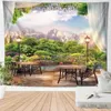 Tapisches de vacances Paysage Tapestry rétro Décorations européennes Natural Natural SEA Mountain Beach Dormitory Home Decor Ins for Balcony R0411