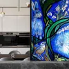 Adesivos de janela para manchado personalizado filme estático adesivo groste e fosco home alumínio azul para decoração de cozinha no banheiro