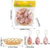 Party Decoration 6Pcs Plastic Egg Pendant Hanging Pattern Easter Eggs Names Butterfly Foam