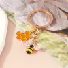 Cheia Animal Kichain Bee Honeycomb Key Ring Garden Chains Chains Gifts para Mulheres Menina Menina Bola Acessoria Jóias