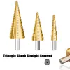 4-12mm 4-12mm 4-20mm HSS Straight Groove Step Drill Bit Set Titanium Coated Wood Metal Hole Cutter Core Drill Bit Set