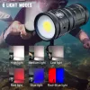 ASAFEE D10 100M 18000LM Deep Diving Lantelha UV LED LED SCUBA Tocha de 140 graus Luminosa luminosa lâmpada de lâmpada leve