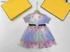 Brand girls partydress Heart shaped diamond inlay baby skirt Size 100-150 CM kids designer clothes summer Princess dress 24April
