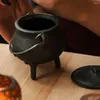 Feestdecoratie mini handheld pot betoverende Halloween Witch draagbare wierook brandende ketel voor decor hittebestendig gietijzer