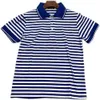 Summer Ocean Soul Pure Cotton Stripe POLO Shirt Brand Loose Trendy Men's Short Sleeved T-shirt Flip Collar Couple Dress