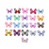 100pcs Organza Double-couche Butterflies / Rignestone 3D Silk Papillons pour pinces à cheveux, papillons de mariée de 4,5 cm