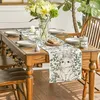 Tavolo da lino pasquale corridore floreale floreale foglie di coniglio vacanza primavera tavolino da cucina per decorazione per feste domestiche