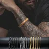 Bangle Mens Bracelet Miami Cuban Link Chain Bracelet Stainless Steel Brazalets For Men 3 To 11mm Braslet Jewelry Gift for Him 240411