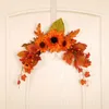 Decorative Flowers Pendant Autumn Door Hanging Decoration Artificial Swag Wooden Garland