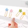 4 pc's/lot kawaii nieuwigheid kleurrijke esdoornpapier clips bookmark page vlag binder clip kantoor accessoires deco kunst leveringen