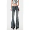 American High Street Spicy Girls Low Taille Jeans Frauen Herbst Vintage Y2K Design Sinn Slim Fit Straight Rohr Micro Flare Hosen 240403