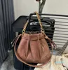 Handbags Chain Knight Buckle Bag Vintage Womens Desigenr Purses Lady Brown Drawstring Shoulder Bags