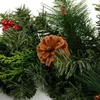 Decorative Flowers 2.7m Christmas Garland Green Decoration Mantle Wreath Xmas Holiday Indoor Door Home Fireplace Rattan