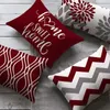 Kussen Rood Wit Geometrisch Linnen kussensloop Bandafdekking Huisdecoratie kan voor u worden aangepast 30x50 40x60