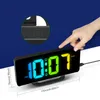 Digitale wekker bureau/muur dimbare elektronische klok met rgb atmosfeer nacht licht regenboogtijd USB Charger Week display