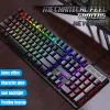 Klawiatury Nowo przewodowa klawiatura mechaniczna Klawiatura RGB Mix LIMLIT 104 klawisze Przełącznik przeciwgrzepowy dla gier laptopa komputer